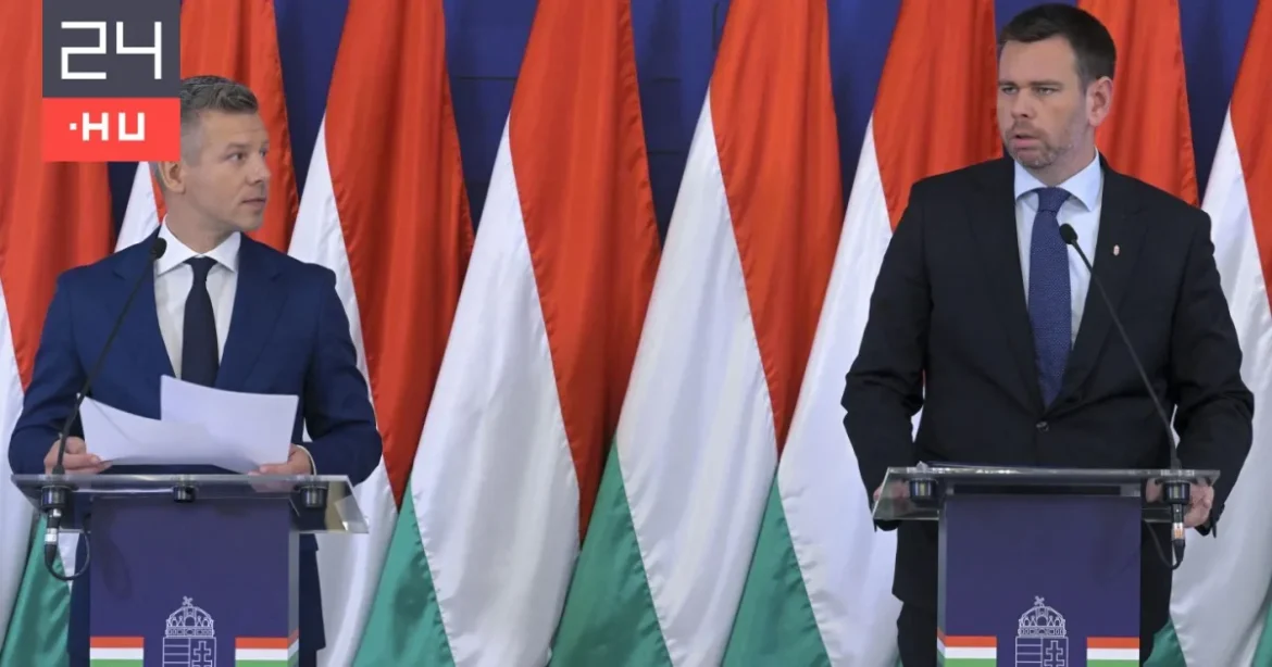 Magyar Péter és Vitézy Dávid közös sajtótájékoztatót tart