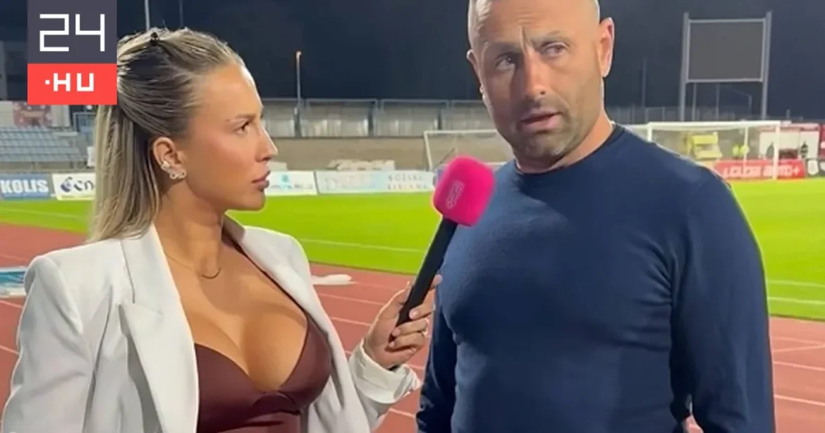 Kínosan kerülte a riporternő dekoltázsát a cseh futballedző