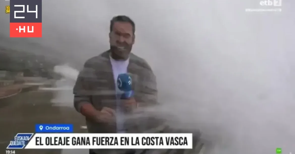 Tévéstábot sodort el egy hullám az élő adásban
